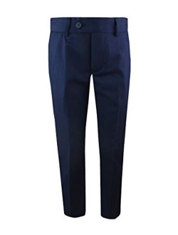 Boys' First Class Slim Fit Trousers Dress Pants Gently Tapered Flat Front - Presented by Baby Muffin