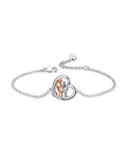 YFN Horse Jewelry Gift 925 Sterling Silver Girls Horse Adjustable Bracelet for Women Girls