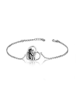 YFN Horse Jewelry Gift 925 Sterling Silver Girls Horse Adjustable Bracelet for Women Girls