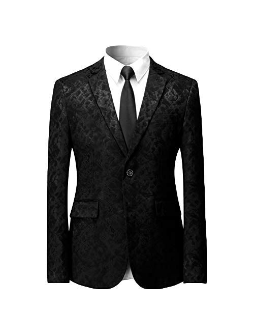 Men's Formal Elegant Solid Two Button 3 Pieces Suit Single Breasted Blazer Vest Pants Set