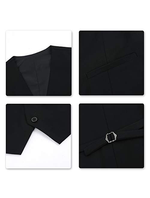 Mens 3 Piece Business Suit 2 Button Classic Fit Solid Suit Set Tux Dinner Outfit