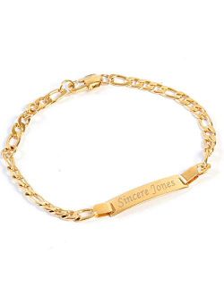 Tina&Co Personalized 18kt Gold Plated ID Bracelet for Kids Custom Made with Name Bracelet