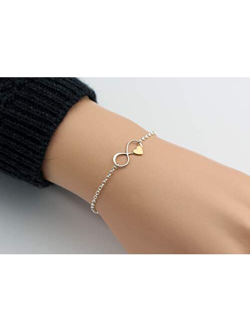 Stepdaughter Gifts for Girls Women • Stepdaughter bracelet • Sterling Silver Bracelet • Stepdaughter Gift from Mom Dad • Stepmom Stepdad • Infinite Love • Infinity Gold H