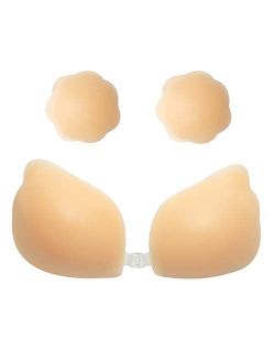 FJYQOP Silicone Nipple Covers - 5 Pairs, Women's Reusable Adhesive