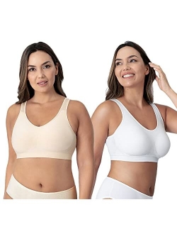 Compression Wirefree High Support Bra for Women Small to Plus Size Everyday Wear, Exercise and Offers Back Support