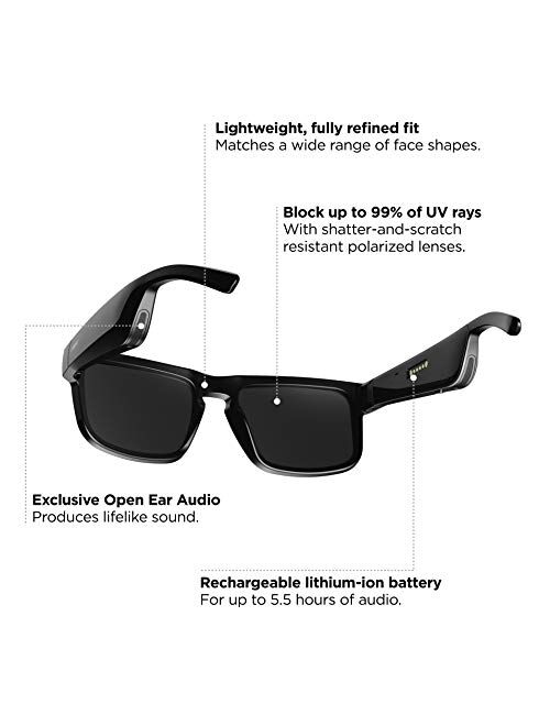 Bose Frames Tenor - Rectangular Polarized, Bluetooth Audio Sunglasses – Black