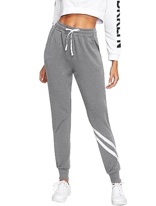 SweatyRocks Women's Causal Drawstring Waist Yoga Active Workout Long Pant with Pocket