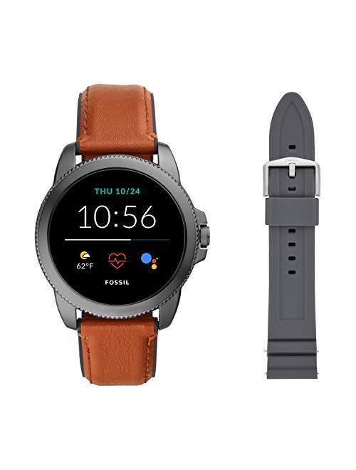 Fossil Men's Gen 5E 44mm Stainless Steel Touchscreen Smartwatch with Speaker, Heart Rate, Contactless Payments and Smartphone Notifications