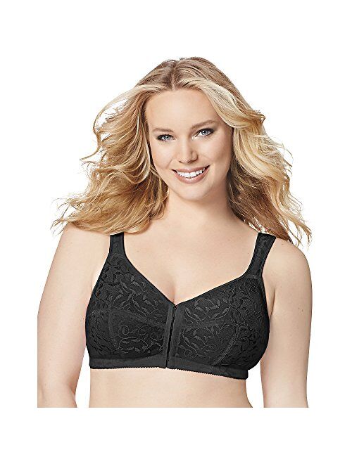 JUST MY SIZE Women's Easy On Front Close Wirefree Bra MJ1107