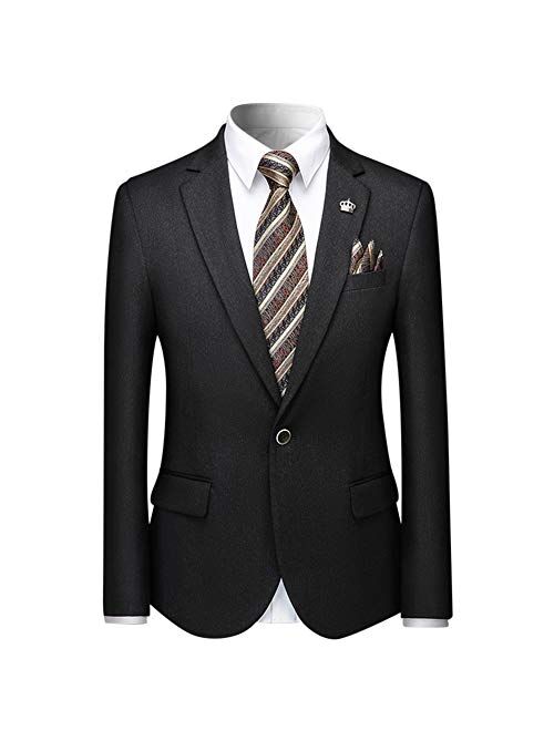 Cloudstyle Mens 2 Piece Formal Suits Slim Fit 1 Button Dress Tux Suit Jacket Solid Outfit