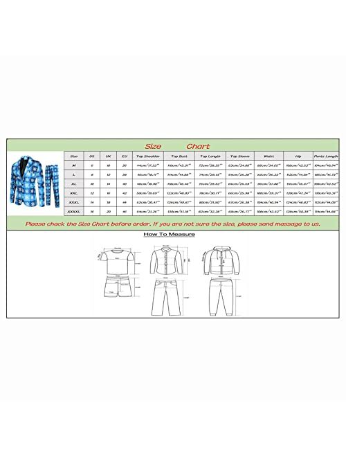 Christmas 2 Pieces Blazer Suits Funny Xmas Party Wedding Outfit Mens 2 Piece Slim Fit Suit Set One Button Suit Jackets Pants