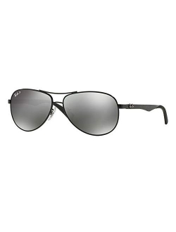 Men's Rb8313 Carbon Fiber Double Brow Bar Pilot Aviator Sunglasses