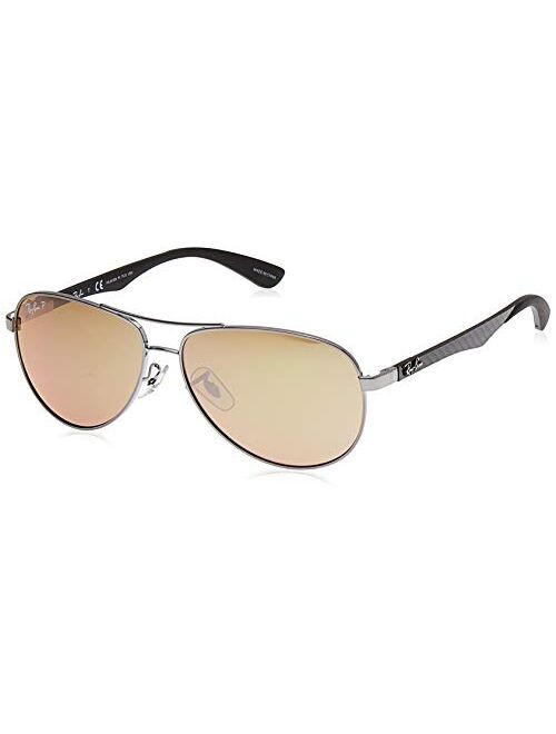 Ray-Ban Men's Rb8313 Carbon Fiber Double Brow Bar Pilot Aviator Sunglasses