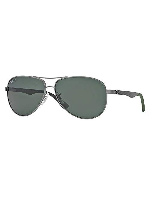 Ray-Ban Men's Rb8313 Carbon Fiber Double Brow Bar Pilot Aviator Sunglasses