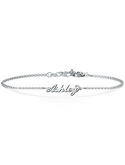 Sterling Silver Personalized Flourish Name Bracelet by JEWLR