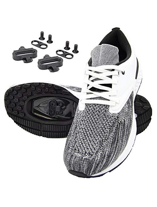 Tommaso Capri Knit Women's Walkable, SPD Compatible, Indoor Cycling Shoe and Bundle, White, Grey, Black, Pink