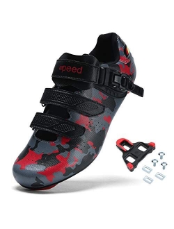 BINSHUN Road Bike Cycling Shoes for Mens Shoes Spin Road Racing