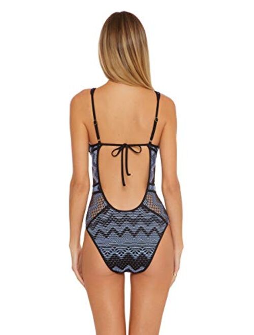 Becca by Rebecca Virtue Women's Reveal Show & Tell Plunge One Piece Swimsuit