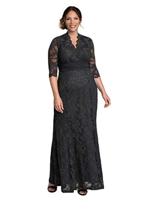 Kiyonna Women's Plus Size Screen Siren Lace Evening Gown