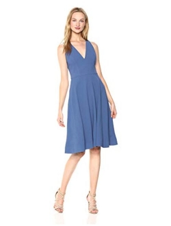 Dress the Population Women's Catalina Solid Sleeveless Fit & Flare Midi Dress