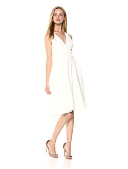 Dress the Population Women's Catalina Solid Sleeveless Fit & Flare Midi Dress