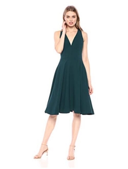 Dress the Population Women's Catalina Solid Sleeveless Fit & Flare Midi Dress