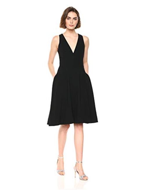 Dress the Population Women's Catalina Solid Sleeveless Fit & Flare Midi Dress