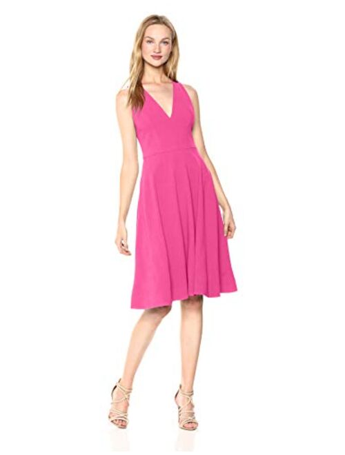 Dress the Population Women's Catalina Solid Sleeveless Fit & Flare Midi Dress