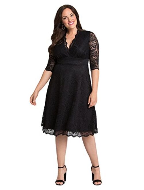 Kiyonna Women's Plus Size Special Occasion Mademoiselle Lace Cocktail Dress