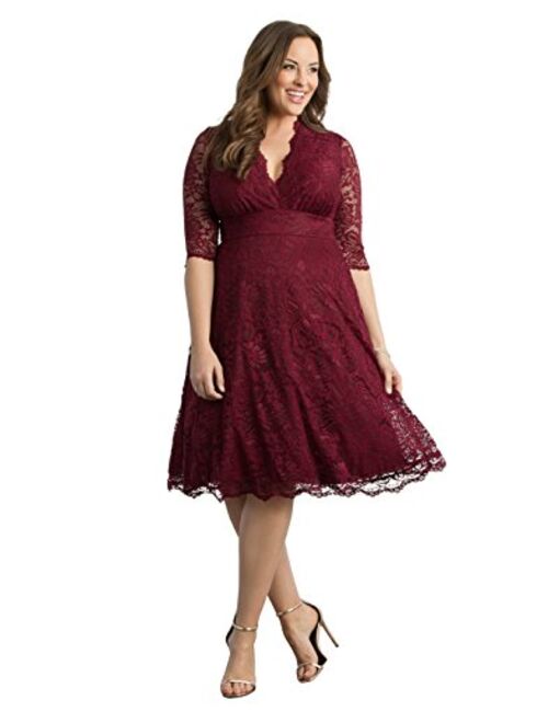 Kiyonna Women's Plus Size Special Occasion Mademoiselle Lace Cocktail Dress