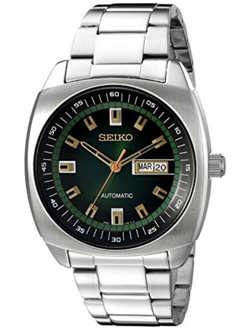 Seiko Men's SNKM97 Analog Green Dial Automatic Silver Stainless Steel Watch