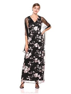 Women's Long Sleeveless Dress with Shawl