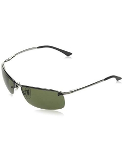 Men's Rb3183 Metal Rectangular Sunglasses