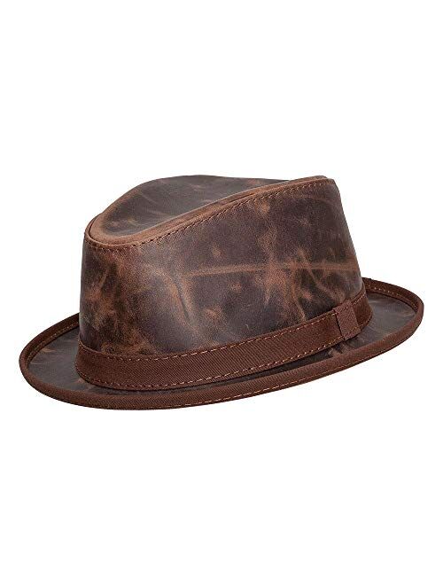 American Hat Makers Soho Leather Fedora — Handcrafted, Travel Friendly