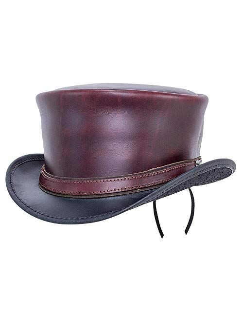 American Hat Makers Hampton Leather Top Hat for Men and Women — Handcrafted