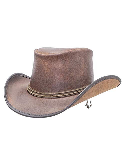 American Hat Makers Reno Leather Cowboy Hat with 2 Cord Band — Handcrafted