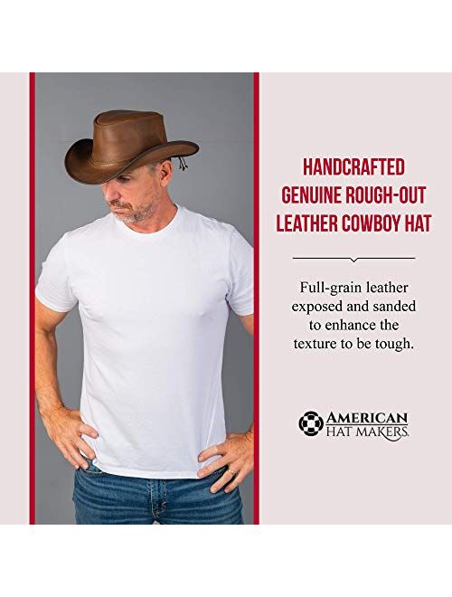 American Hat Makers Reno Leather Cowboy Hat with 2 Cord Band — Handcrafted