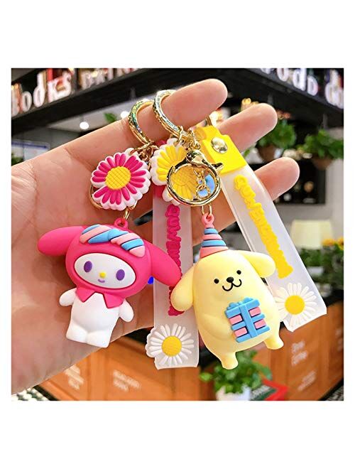 Osdfrlk Cartoon Keychain Cartoon Melody Student Key Chains Cute Penguin Men Women Schoolbags Keychain,Gift Customised Lovers Transparent Tape Keyrings (Color : 1)