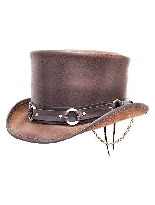 Voodoo Hatter El Dorado-SR2 Band Black or Brown Leather Top Hat