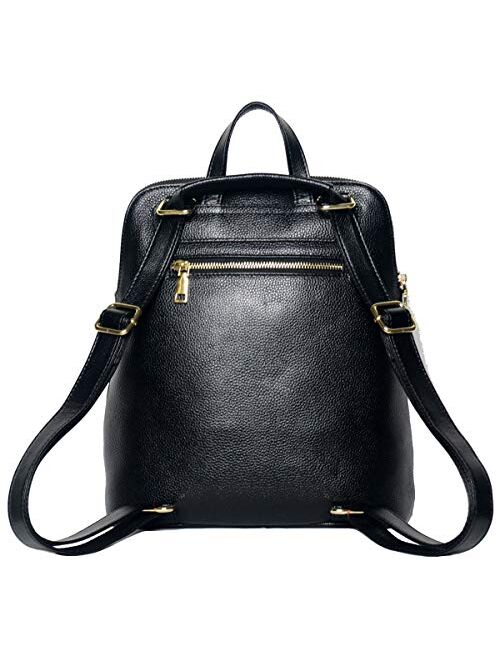 Coolcy Women Real Leather Backpack Shoulder Bag