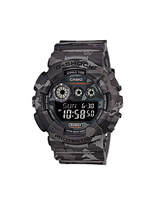 Casio Men's XL Series G-Shock Quartz 200M WR Shock Resistant Resin Color: Grey Camo (Model GD-120CM-8CR)