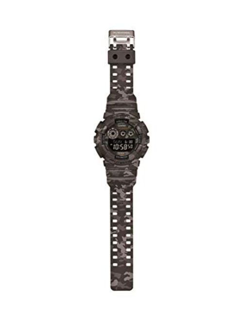 Casio Men's XL Series G-Shock Quartz 200M WR Shock Resistant Resin Color: Grey Camo (Model GD-120CM-8CR)