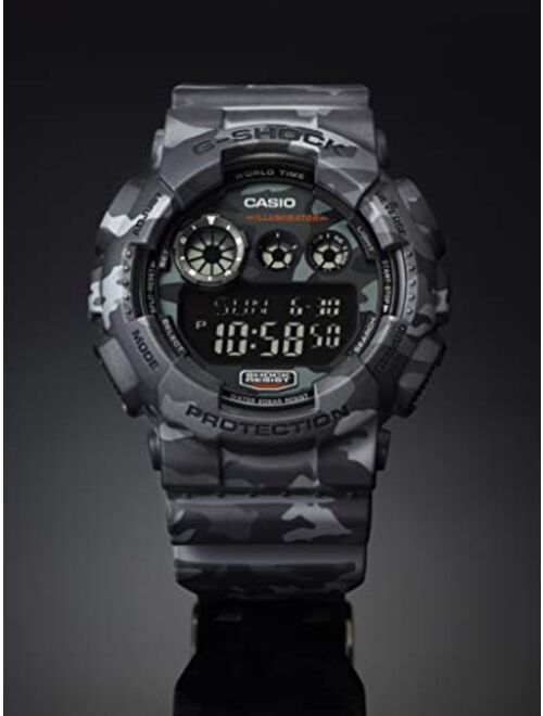 Casio Men's XL Series G-Shock Quartz 200M WR Shock Resistant Resin Color: Grey Camo (Model GD-120CM-8CR)