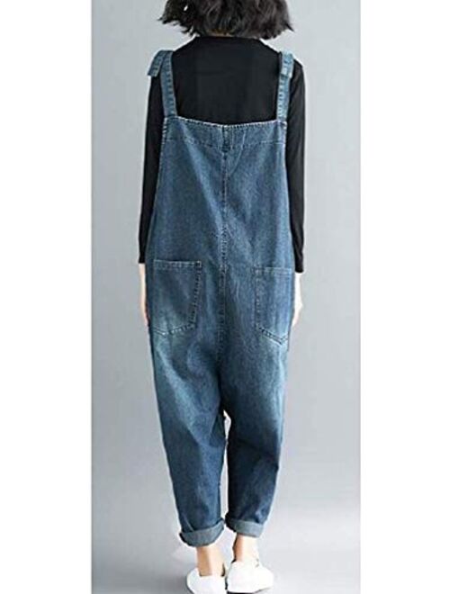 Women Summer Plus Size Jeans Pants Jumpsuit Romper Harem Baggy Denim Big Overalls