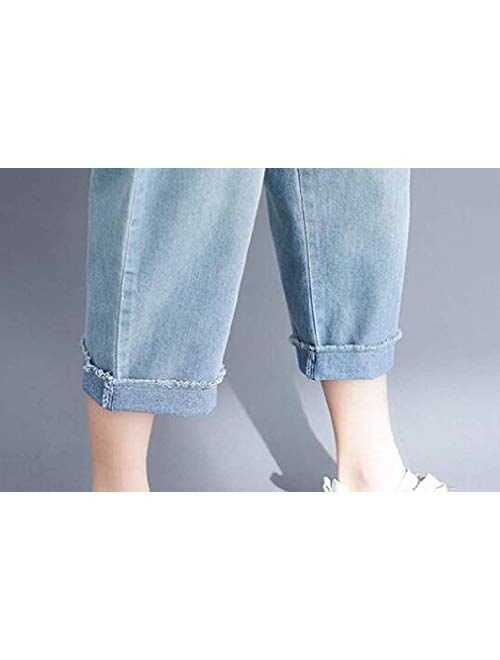 Women's Jeans Pants Jumpsuit Romper Girls Loose Fit Summer Denim Big Overalls