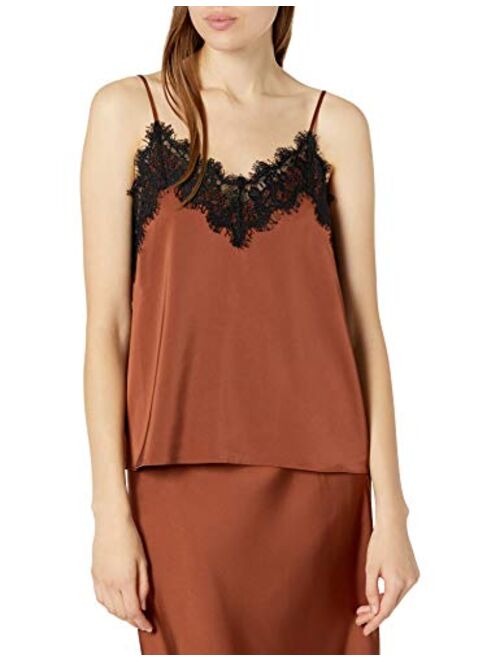 The Drop Women's Natalie V-Neck Lace Trimmed Camisole Tank Top