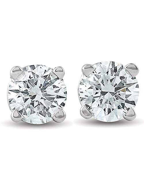 1/2Ct Round Brilliant Cut Diamond Stud Earrings in 14K Gold Classic