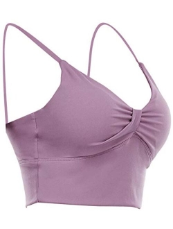 FEOYA Sports Bras for Women Longline Padded Bra Yoga Workout Bra Fitness Running Camisole