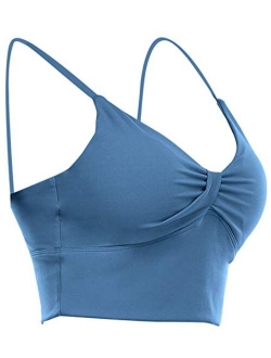 FEOYA Sports Bras for Women Longline Padded Bra Yoga Workout Bra Fitness Running Camisole