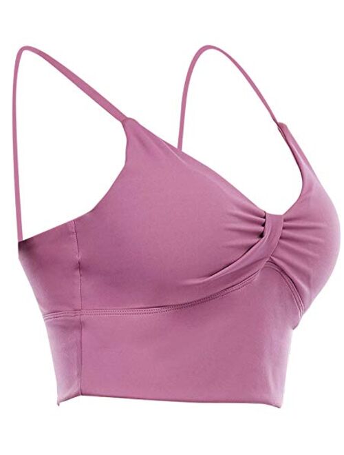 FEOYA Sports Bras for Women Longline Padded Bra Yoga Workout Bra Fitness Running Camisole